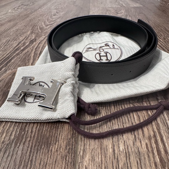 Authentic Hermes Reversible Belt and Palladium H Buckle (PHW) main image 6